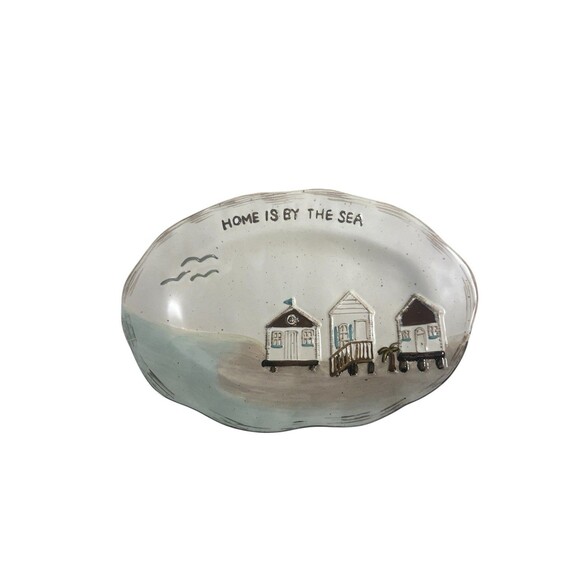 MUD PIE Home Is By The Sea Plate Plate Stoneware New In Box 5 1/2” x 8 1/4” - Picture 3 of 12